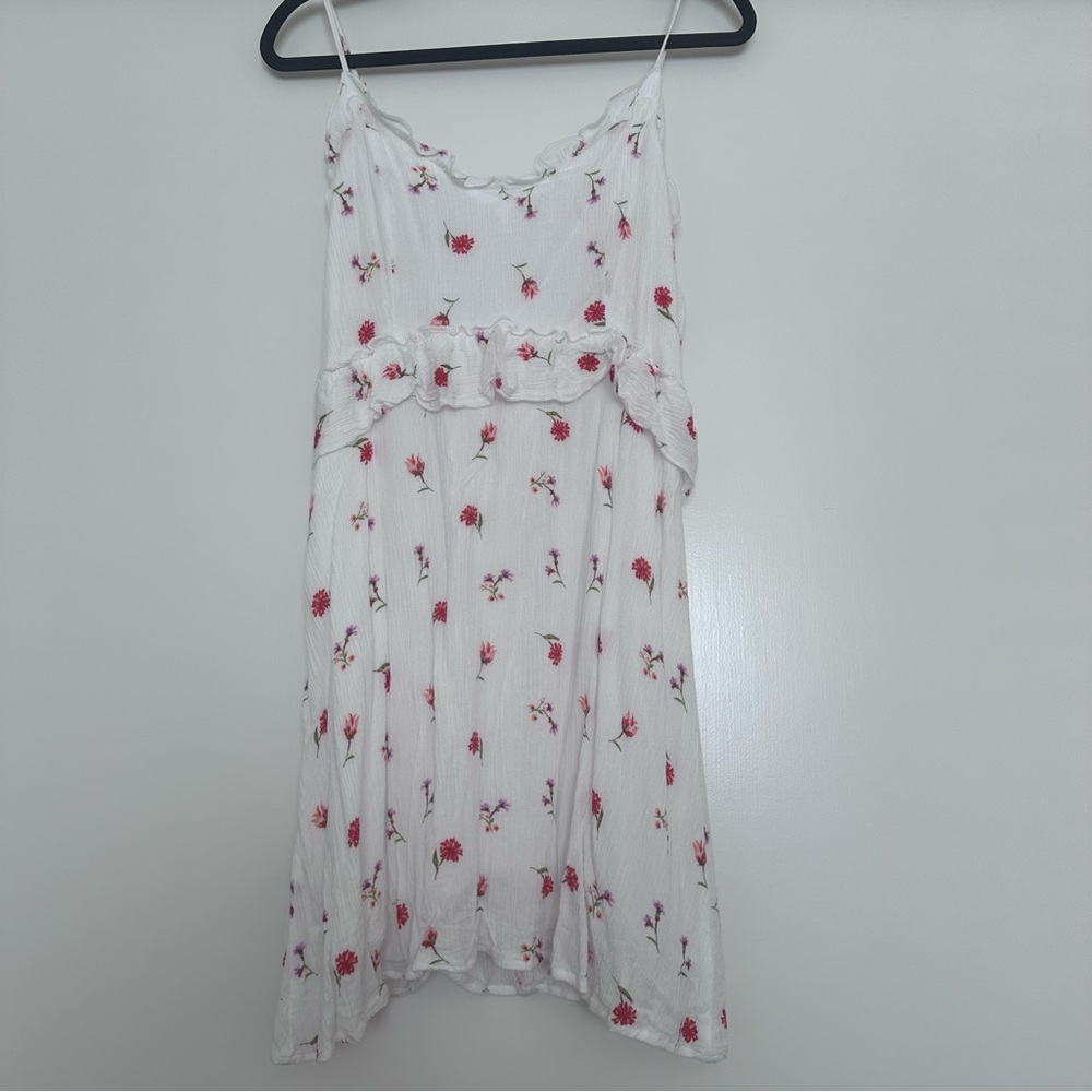 Wild Honey White Maternity Dress with Pink Floral‎ Accents
